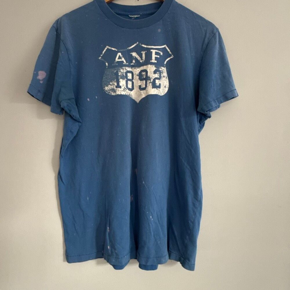 Vintage Abercrombie and Fitch thrashed men’s muscle shirt size xxl blue stains f